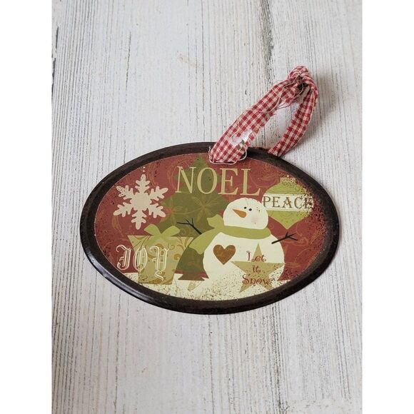 Noel peace snowman Joy Let It Snow ornament Xmas decor - Picture 1 of 4